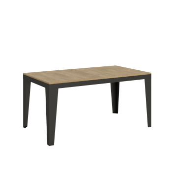 Flame Evolution table with anthracite legs and frame D.90 - Extendable table 160/264x90 cm Flame Evolution white ash with anthracite frame and legs