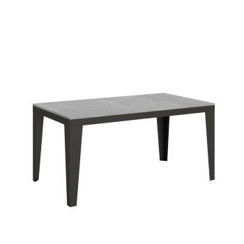 Flame Evolution table with anthracite legs and frame D.90 - Extendable table 160/264x90 cm Flame Evolution white ash with anthracite frame and legs