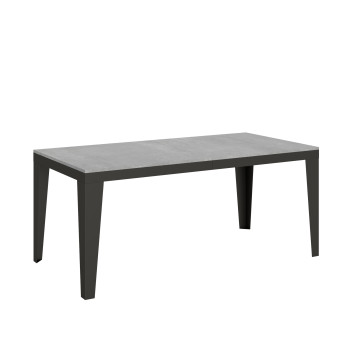 Flame Evolution table with anthracite legs and frame D.90 - Extendable table 180/284x90 cm Flame Evolution white ash with anthracite frame and legs