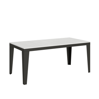 Flame Evolution table with anthracite legs and frame D.90 - Extendable table 90x180/440 cm Flame Evolution White Ash with anthracite legs and frame