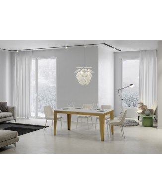 Flame Evolution Gold Table - Extendable Table 90x120/380 cm Flame Evolution White Ash Gold Frame
