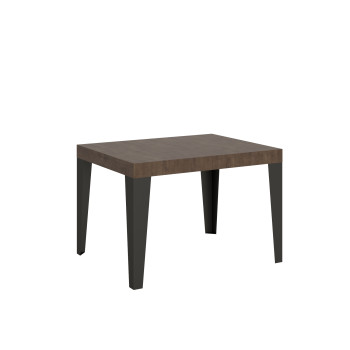 Flame table with anthracite legs D.80 - Extendable table 120/204x80 cm Flame white ash with anthracite legs
