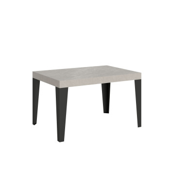 Flame table with anthracite legs D.80 - Extendable table 120/204x80 cm Flame white ash with anthracite legs
