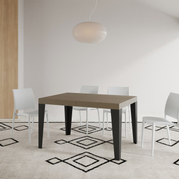 Flame table with anthracite legs D.80 - Extendable table 120/204x80 cm Flame white ash with anthracite legs