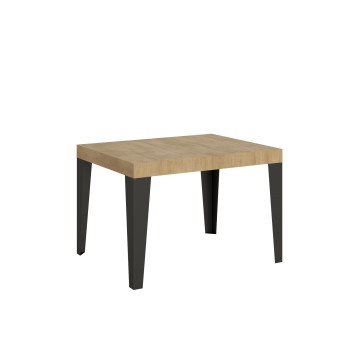 Flame table with anthracite legs D.80 - Extendable table 120/204x80 cm Flame white ash with anthracite legs