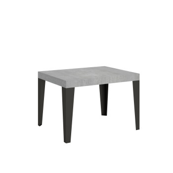 Flame table with anthracite legs D.80 - Extendable table 120/204x80 cm Flame white ash with anthracite legs