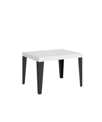 Flame table with anthracite legs D.80 - Extendable table 120/204x80 cm Flame white ash with anthracite legs