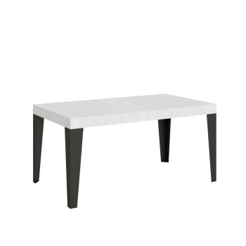 Flame table with anthracite legs D.80 - Extendable table 160/244x80 cm Flame white ash with anthracite legs