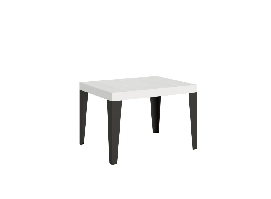 Flame table with anthracite legs D.90 - Extendable table 110/194x70 cm Flame white ash with anthracite legs