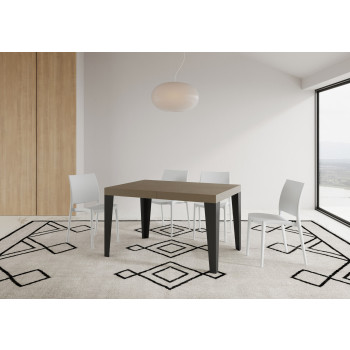 Flame table with anthracite legs D.90 - Extendable table 120/380x90 cm Flame white ash with anthracite legs