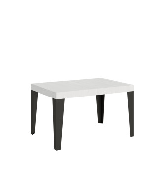 Flame table with anthracite legs D.90 - Extendable table 120/380x90 cm Flame white ash with anthracite legs