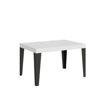 Flame table with anthracite legs D.90 - Extendable table 120/380x90 cm Flame white ash with anthracite legs
