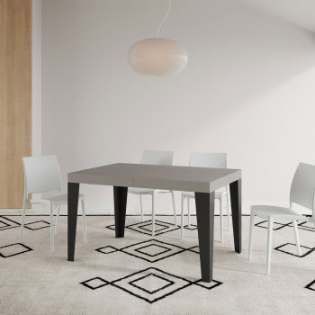 Flame table with anthracite legs D.90 - Extendable table 140/244x90 cm Flame white ash with anthracite legs