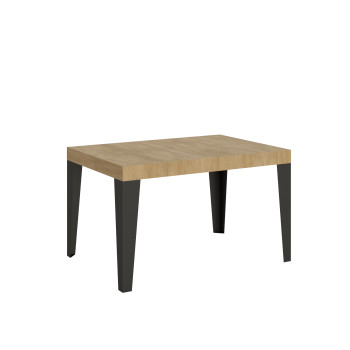 Flame table with anthracite legs D.90 - Extendable table 140/244x90 cm Flame white ash with anthracite legs