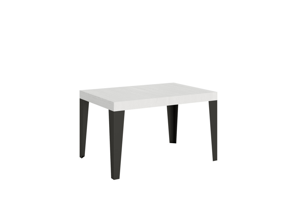 Flame table with anthracite legs D.90 - Extendable table 140/244x90 cm Flame white ash with anthracite legs