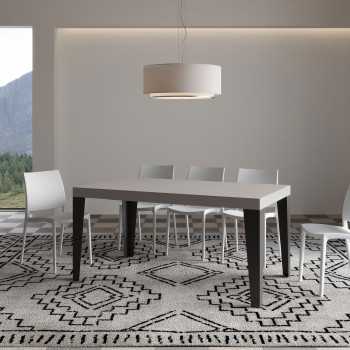 Flame table with anthracite legs D.90 - Extendable table 160/264x90 cm Flame white ash with anthracite legs