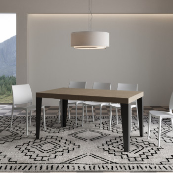 Flame table with anthracite legs D.90 - Extendable table 160/420x90 cm Flame white ash with anthracite legs