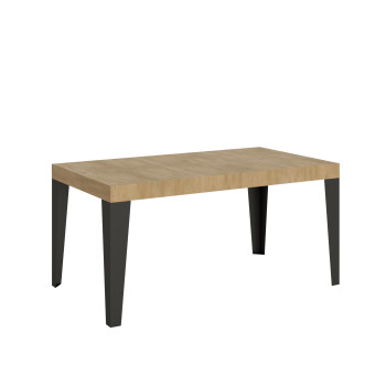Flame table with anthracite legs D.90 - Extendable table 160/420x90 cm Flame white ash with anthracite legs