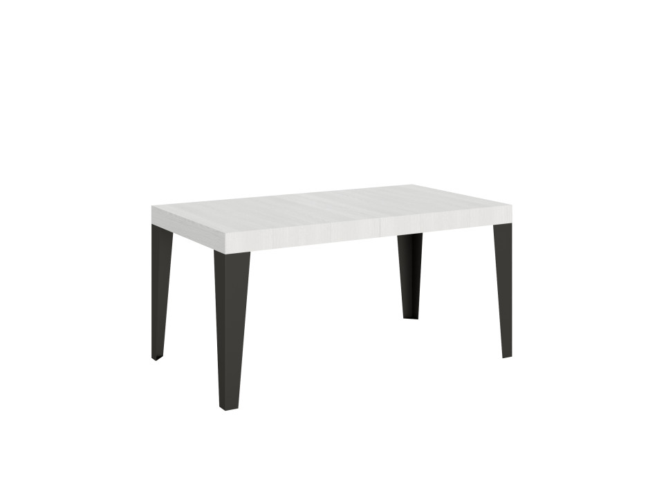 Flame table with anthracite legs D.90 - Extendable table 160/420x90 cm Flame white ash with anthracite legs