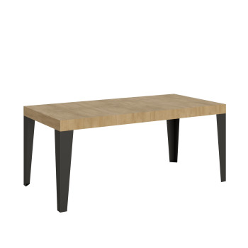 Flame table with anthracite legs D.90 - Extendable table 200/304x90 cm Flame white ash with anthracite legs