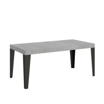 Flame table with anthracite legs D.90 - Extendable table 200/304x90 cm Flame white ash with anthracite legs