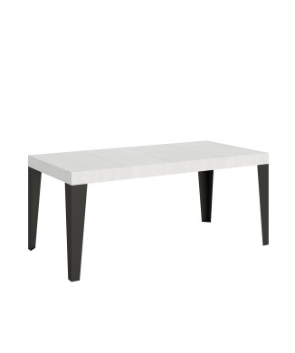 Flame table with anthracite legs D.90 - Extendable table 200/304x90 cm Flame white ash with anthracite legs