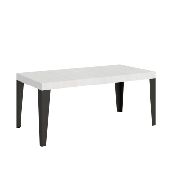 Flame table with anthracite legs D.90 - Extendable table 200/304x90 cm Flame white ash with anthracite legs