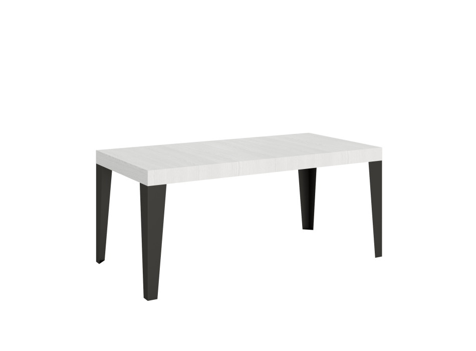 Flame table with anthracite legs D.90 - Extendable table 200/304x90 cm Flame white ash with anthracite legs