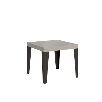 Flame table with anthracite legs D.90 - Extendable table 90/246x90 cm Flame white ash with anthracite legs