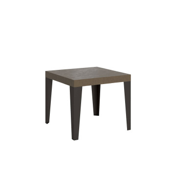 Flame table with anthracite legs D.90 - Extendable table 90/246x90 cm Flame white ash with anthracite legs