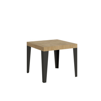 Flame table with anthracite legs D.90 - Extendable table 90/246x90 cm Flame white ash with anthracite legs