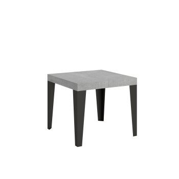 Flame table with anthracite legs D.90 - Extendable table 90/246x90 cm Flame white ash with anthracite legs