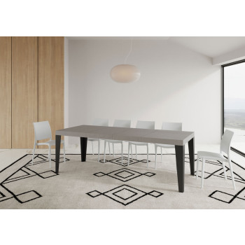Flame Premium table with anthracite legs D.90 - Extendable table 120/224x90 cm Flame Premium white ash with anthracite legs