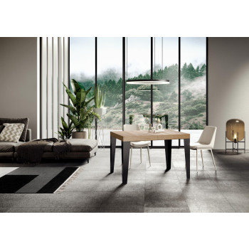 Flame Premium table with anthracite legs D.90 - Extendable table 130/390x90 cm Flame Premium white ash with anthracite legs