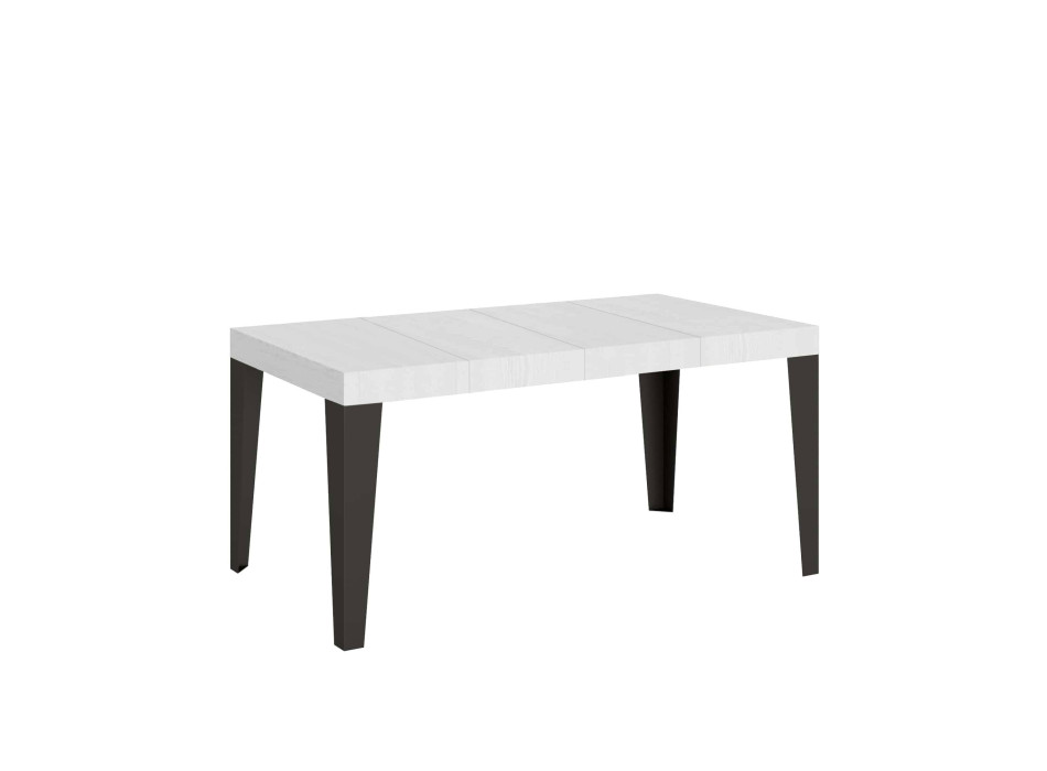 Flame Premium table with anthracite legs D.90 - Extendable table 130/390x90 cm Flame Premium white ash with anthracite legs