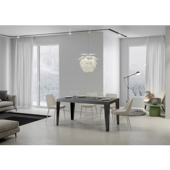 Flame Premium table with anthracite legs D.90 - Extendable table 140/244x90 cm Flame Premium white ash with anthracite legs