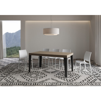Flame Premium table with anthracite legs D.90 - Extendable table 160/420x90 cm Flame Premium white ash with anthracite legs