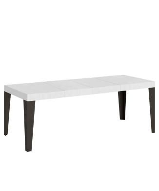Flame Premium table with anthracite legs D.90 - Extendable table 160/420x90 cm Flame Premium white ash with anthracite legs
