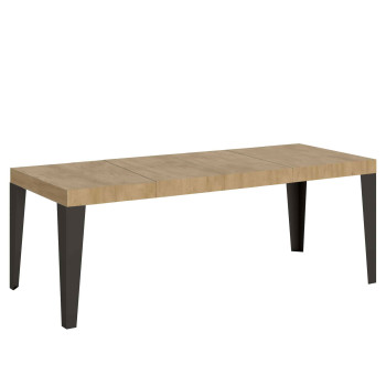 Flame Premium table with anthracite legs D.90 - Extendable table 200/304x90 cm Flame Premium white ash with anthracite legs