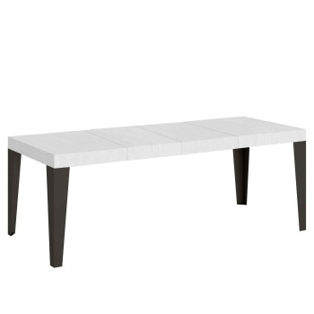 Flame Premium table with anthracite legs D.90 - Extendable table 200/304x90 cm Flame Premium white ash with anthracite legs
