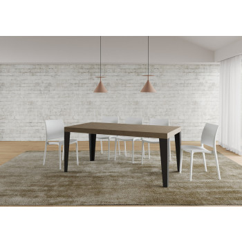 Flame Premium table with anthracite legs D.90 - Extendable table 200/460x90 cm Flame Premium white ash with anthracite legs