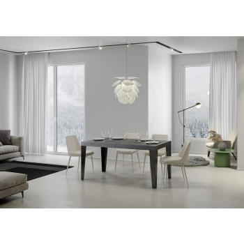 Flame Premium table with anthracite legs D.90 - Extendable table 200/460x90 cm Flame Premium white ash with anthracite legs