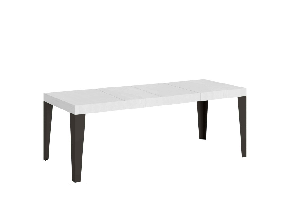 Flame Premium table with anthracite legs D.90 - Extendable table 200/460x90 cm Flame Premium white ash with anthracite legs