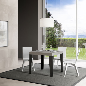 Flame Premium table with anthracite legs D.90 - Extendable table 90/246x90 cm Flame Premium white ash with anthracite legs