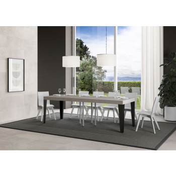 Flame Premium table with anthracite legs D.90 - Extendable table 90/246x90 cm Flame Premium white ash with anthracite legs