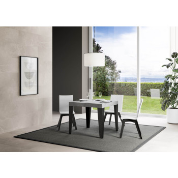 Flame Premium table with anthracite legs D.90 - Extendable table 90/246x90 cm Flame Premium white ash with anthracite legs