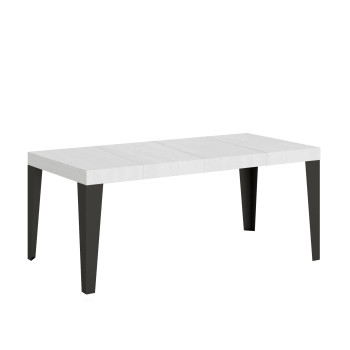 Flame Premium table with anthracite legs D.90 - Extendable table 90/246x90 cm Flame Premium white ash with anthracite legs
