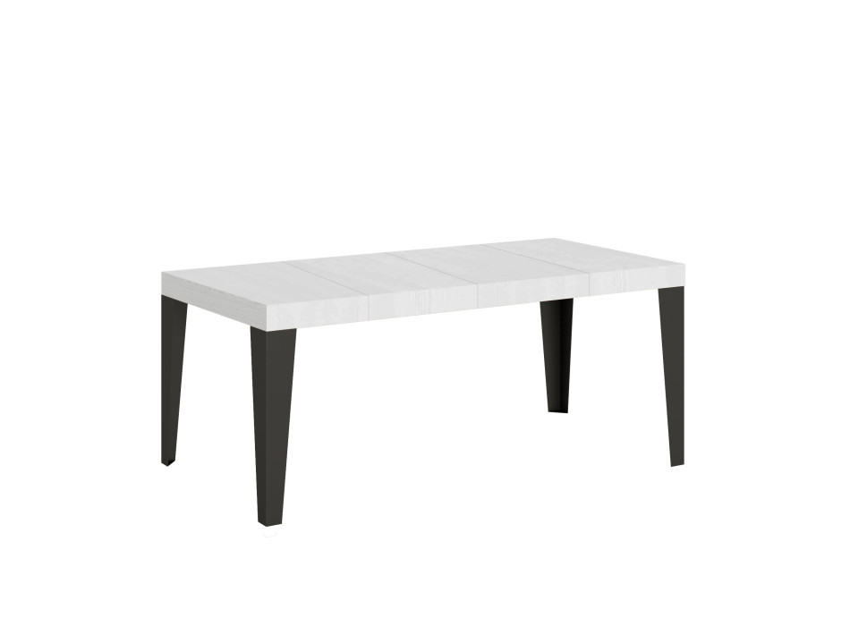 Flame Premium table with anthracite legs D.90 - Extendable table 90/246x90 cm Flame Premium white ash with anthracite legs
