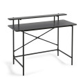 Galatia black melamine table with black painted metal legs 120 x 60 cm