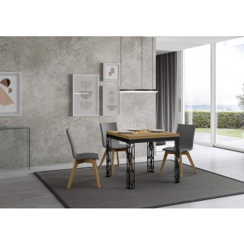 Ghibli Libra Anthracite Table - 90x90/180 cm Ghibli Libra Natural Oak Folding Table with Anthracite Frame